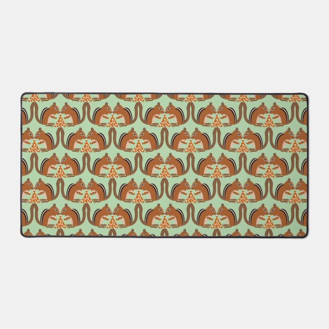 Cute Chipmunks Fall Wedding Patterned Desk Mat (Front)