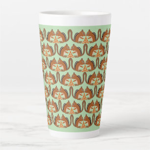 Cute Chipmunks Fall Wedding Patterned Latte Mug