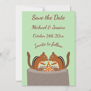 Cute Chipmunks Fall Wedding Save the Date Magnetic Invitation