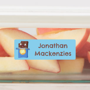 Cute chocolate bar cartoon character personalised