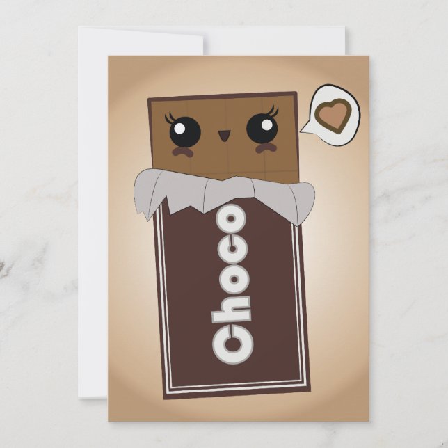 Cute Chocolate Bar Invitations (Front)
