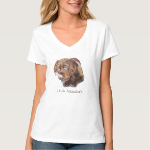 cute chocolate brown puppy labrador funny dog T-Shirt