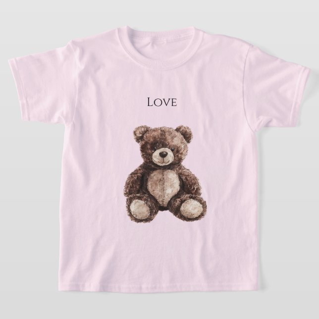 Cute Chocolate Brown Teddy Bear T-Shirt (Laydown)