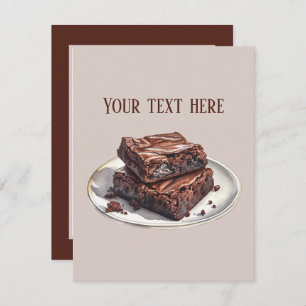 Cute chocolate brownie add message card