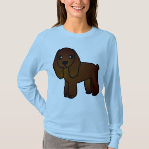 Cute Chocolate Cocker Spaniel Cartoon T-Shirt
