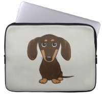 Cute Chocolate Dachshund | Cartoon Wiener Dog