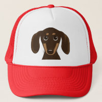 Cute Chocolate Dachshund | Cartoon Wiener Dog