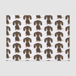 Cute Chocolate Dachshunds Pattern Wiener Dogs Tissue Paper
