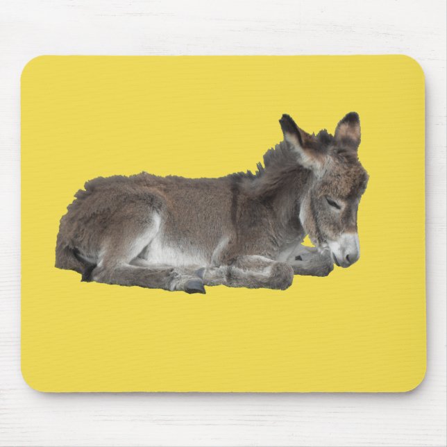 Cute chocolate donkey baby foal sleeping mouse pad (Front)