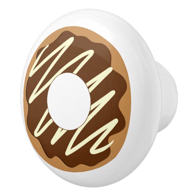 Cute chocolate doughnut design ceramic pull knob (Right)