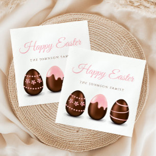 Cute Chocolate Eggs Happy Easter Napkin
