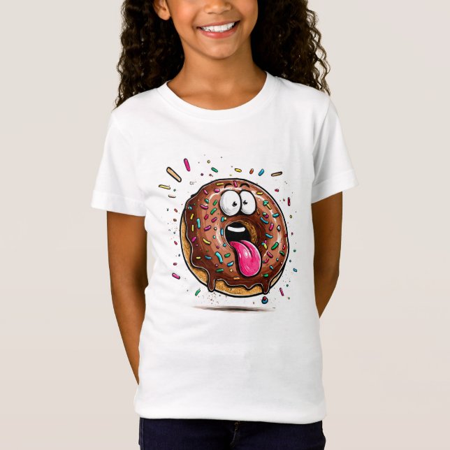 Cute Chocolate Glazed Sprinkles White Tee (Front)