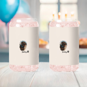 Cute Chocolate Labrador Dog – Bailey Pet Gift Can Glass