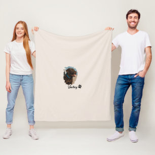 Cute Chocolate Labrador Dog – Bailey   Pet Gift Fleece Blanket
