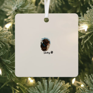 Cute Chocolate Labrador Dog – Bailey   Pet Gift Metal Tree Decoration
