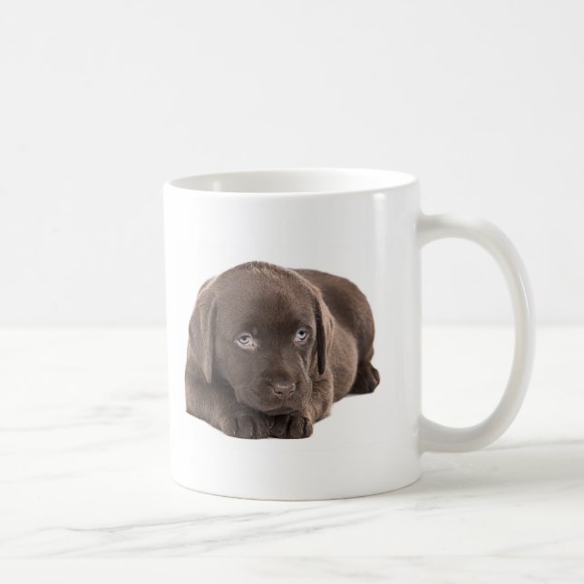 Cute Chocolate Labrador Puppy Coffee Mug (Right)