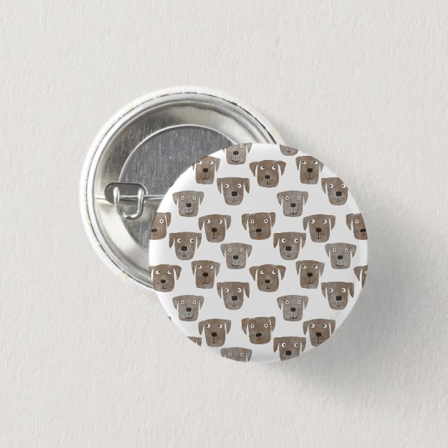 Cute Chocolate Labrador Retriever Dog Button (Front & Back)