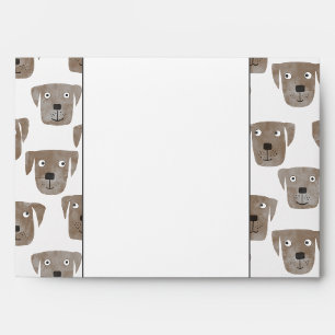 Cute Chocolate Labrador Retriever Dog Pattern Envelope