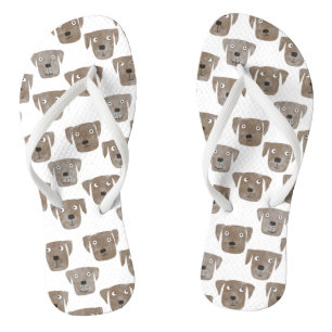 Cute Chocolate Labrador Retriever Dog Pattern Jandals