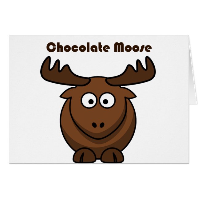 Cute Chocolate Moose,  Funny Dessert Pun Cartoon (Front Horizontal)
