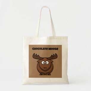 Cute Chocolate Moose, Funny Dessert Pun Cartoon Tote Bag