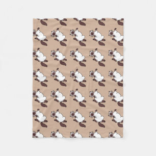 Cute chocolate point Siamese cat pattern Fleece Blanket