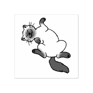 Cute chocolate point Siamese cat Rubber Stamp