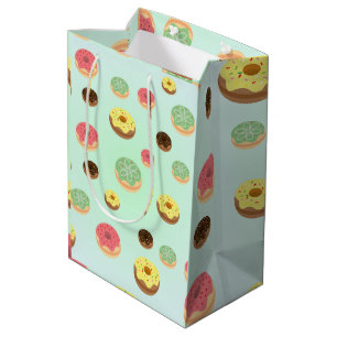 Cute Chocolate strawberry doughnuts pattern Birthd Medium Gift Bag