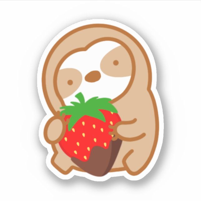 Cute Chocolate Strawberry Sloth  (Front)