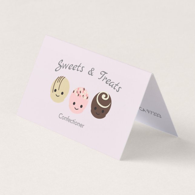 Cute Chocolate Truffles Business Card (Front)