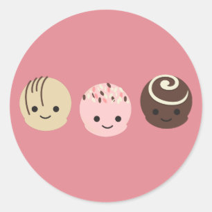 Cute Chocolate Truffles Classic Round Sticker
