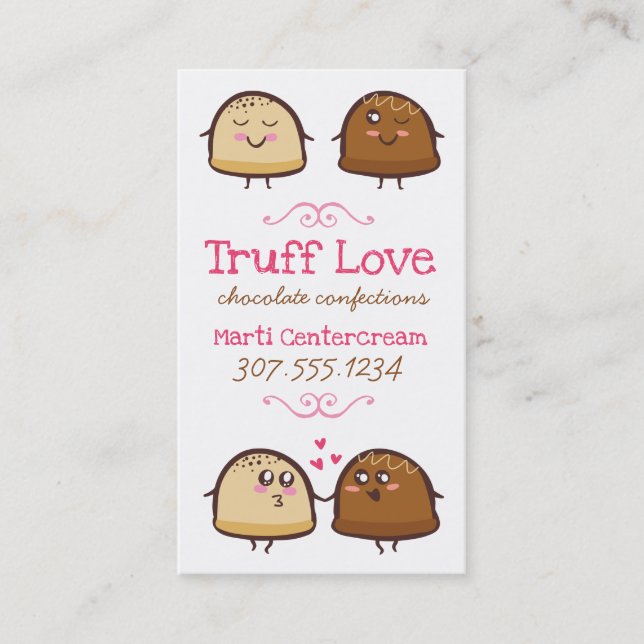 Cute chocolate truffles confections business card (Front)