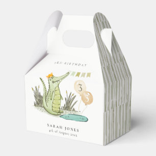 Cute Chomp Alligator in Swamp Any Age Birthday  Favour Box