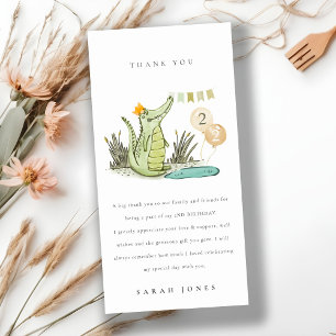 Cute Chomp Alligator in Swamp Any Age Birthday Thank You Card