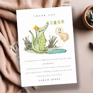 Cute Chomp Alligator in Swamp Any Age Birthday Thank You Card