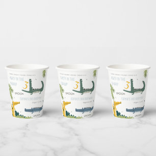 Cute Chomp Alligator Swamp Any Age Kids Birthday Paper Cups