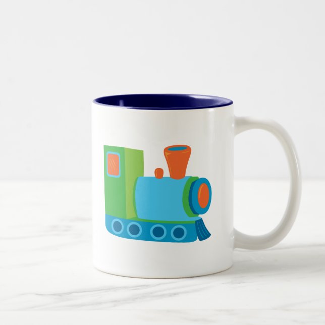 Cute Choo Choo Train Two-Tone Coffee Mug (Right)