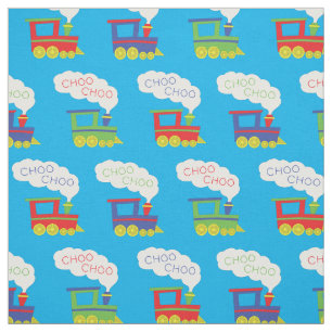 Cute Choo Choo Trains Kids Room Decor Fabric