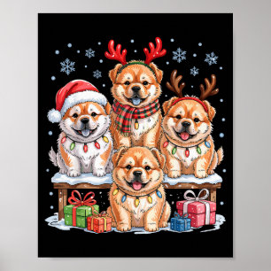 Cute Chow Chow Christmas Pupes Dog Lovers Funny Ho Poster