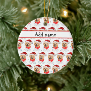 Cute Chow Chow Dog Christmas Pattern Ceramic Tree Decoration