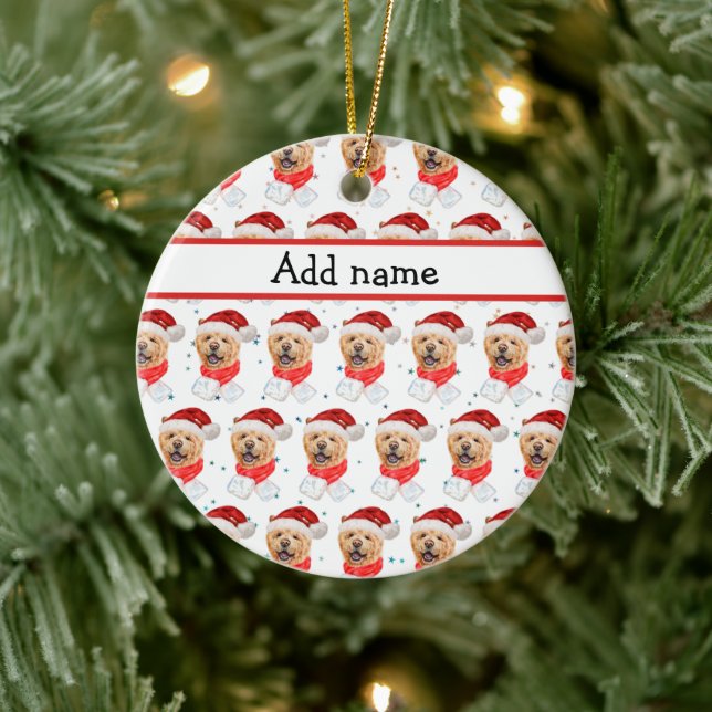 Cute Chow Chow Dog Christmas Pattern Ceramic Tree Decoration (Tree)