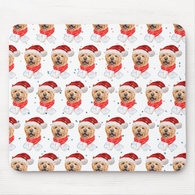 Cute Chow Chow Dog Christmas Pattern Mouse Pad (Front)