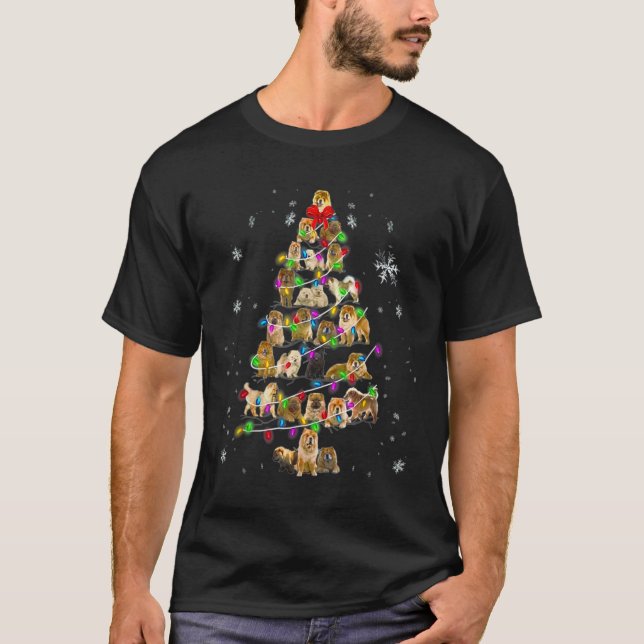 Cute Chow Chow dog Christmas Tree gift decor Xmas T-Shirt (Front)