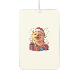 Cute Chow Chow Santa Hat Funny Christmas Xmas Dog Car Air Freshener