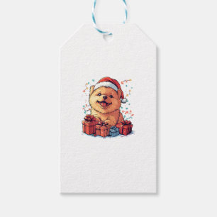 Cute Chow Chow Santa Hat Funny Christmas Xmas Dog Gift Tags