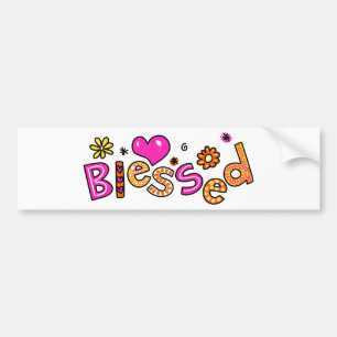 Cute Christian Blessed Greeting Text Expression Bumper Sticker