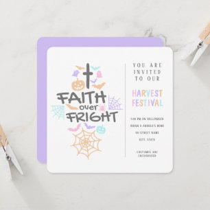 Cute Christian Halloween Faith Over Fright  Invitation