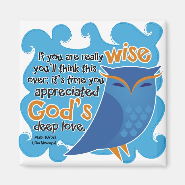 Cute Christian Owl Magnet (Front)