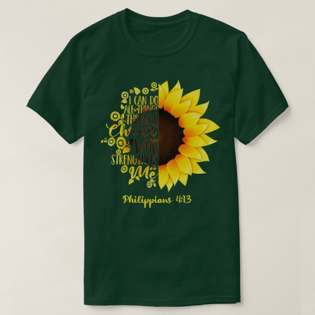 Cute Christian Sunflower Gift  Best Religious Wome T-Shirt (Design Front)