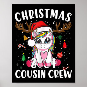 Cute Christmas 2024 Cousin Crew Xmas Lights Unicor Poster